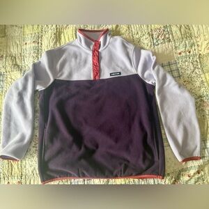 Lands' End Two Toned Purple Women's Fleece with pink piping